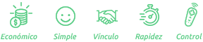 Económico, Simple, Vínculo, Rapidez, Control